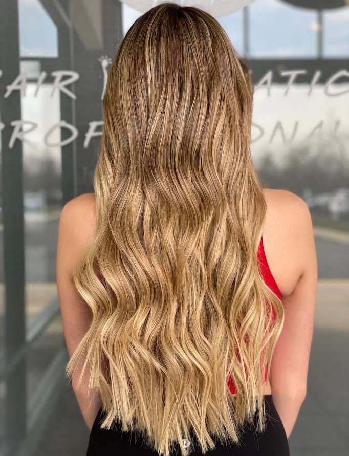 long hair with highlights